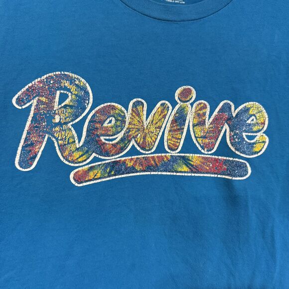 Revive Graphic T-Shirt Boy's Blue Size M Colorful Print Crew Neck Tee - Picture 2 of 8